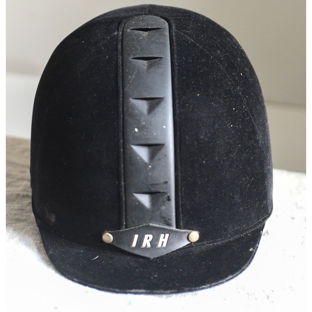 Equestrian Black Velvet International SEI Horse Riding Helmet Dressage M
